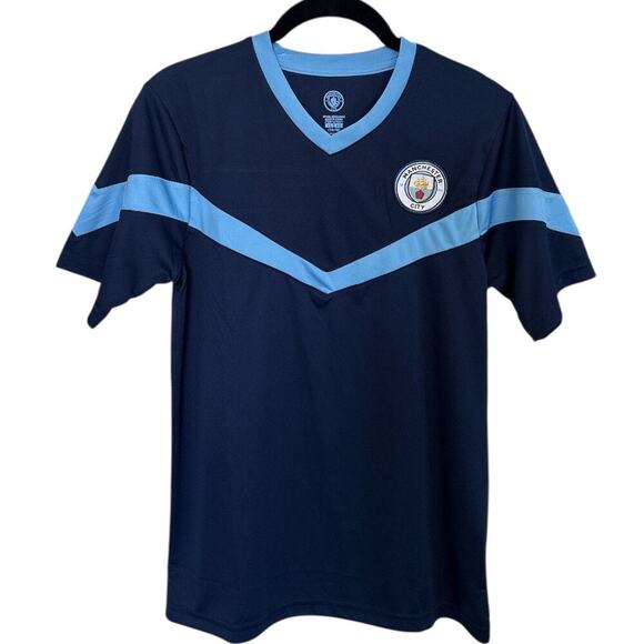 Manchester City FC Boys Training Jersey Navy Blue Youth Large Soccer Football - Picture 3 of 9